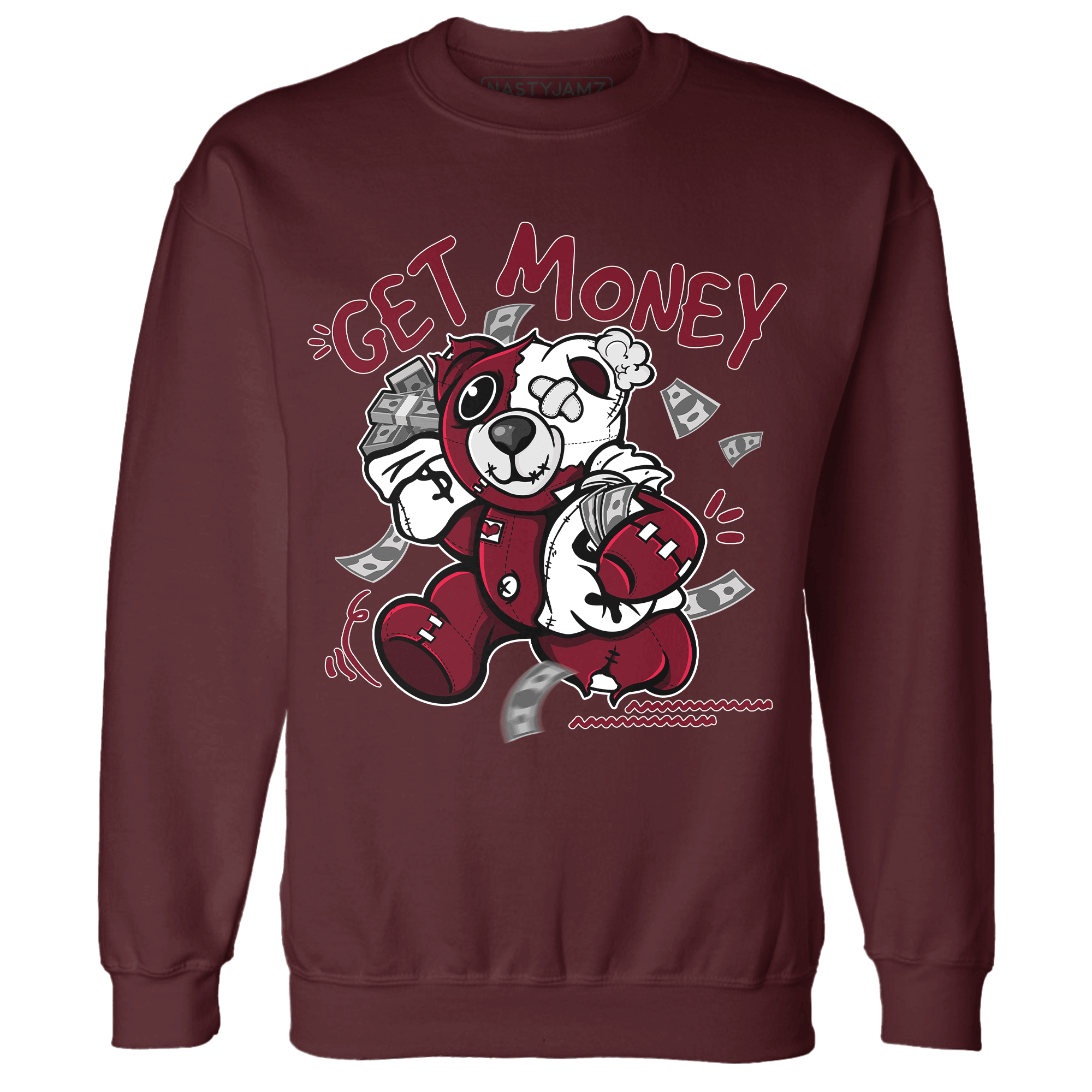 High White Team Red 1s Sweatshirt Match Get Money BER - NastyJamz
