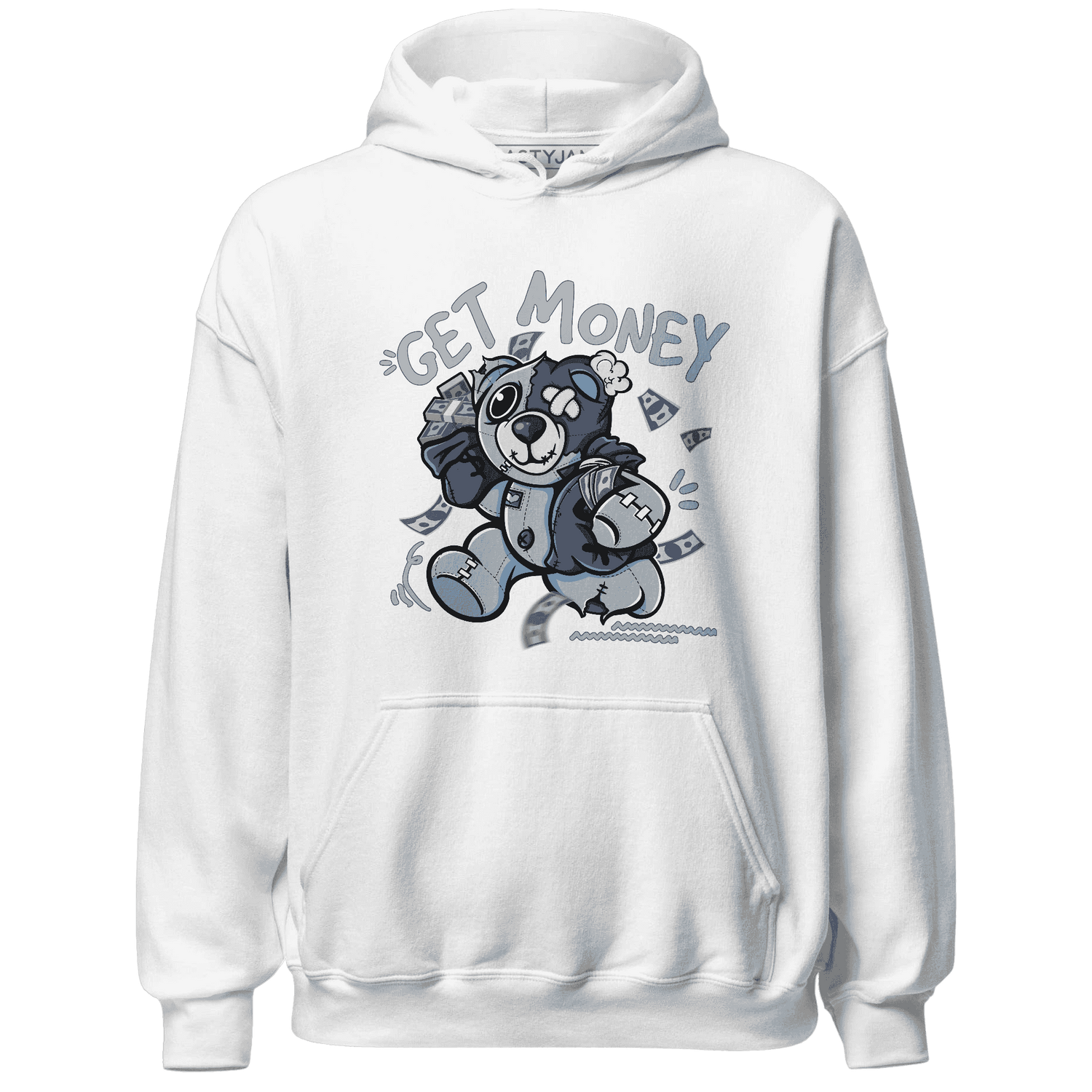 Mid Diffused Blue Grey 1s Hoodie Match Get Money BER - NastyJamz