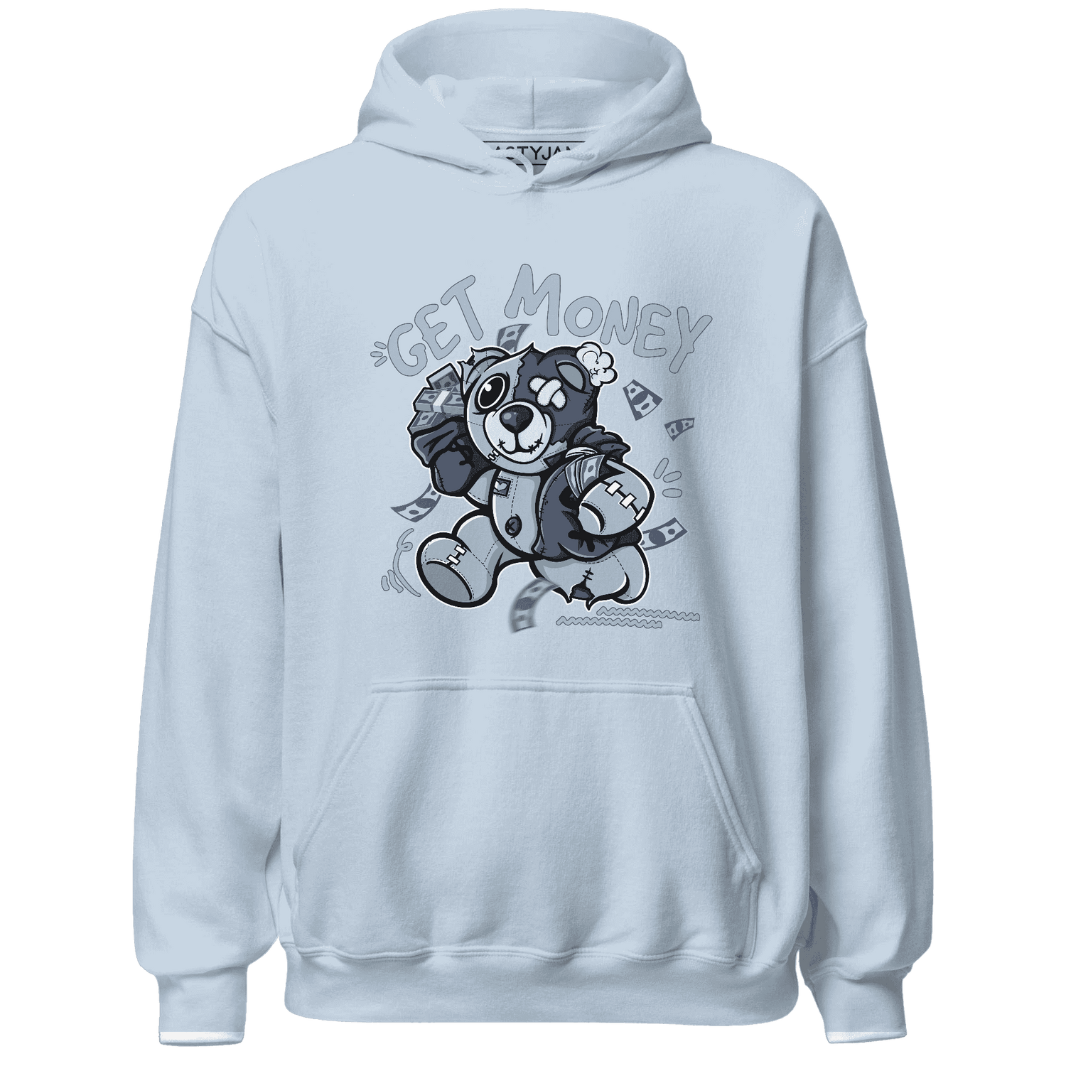 Mid Diffused Blue Grey 1s Hoodie Match Get Money BER - NastyJamz