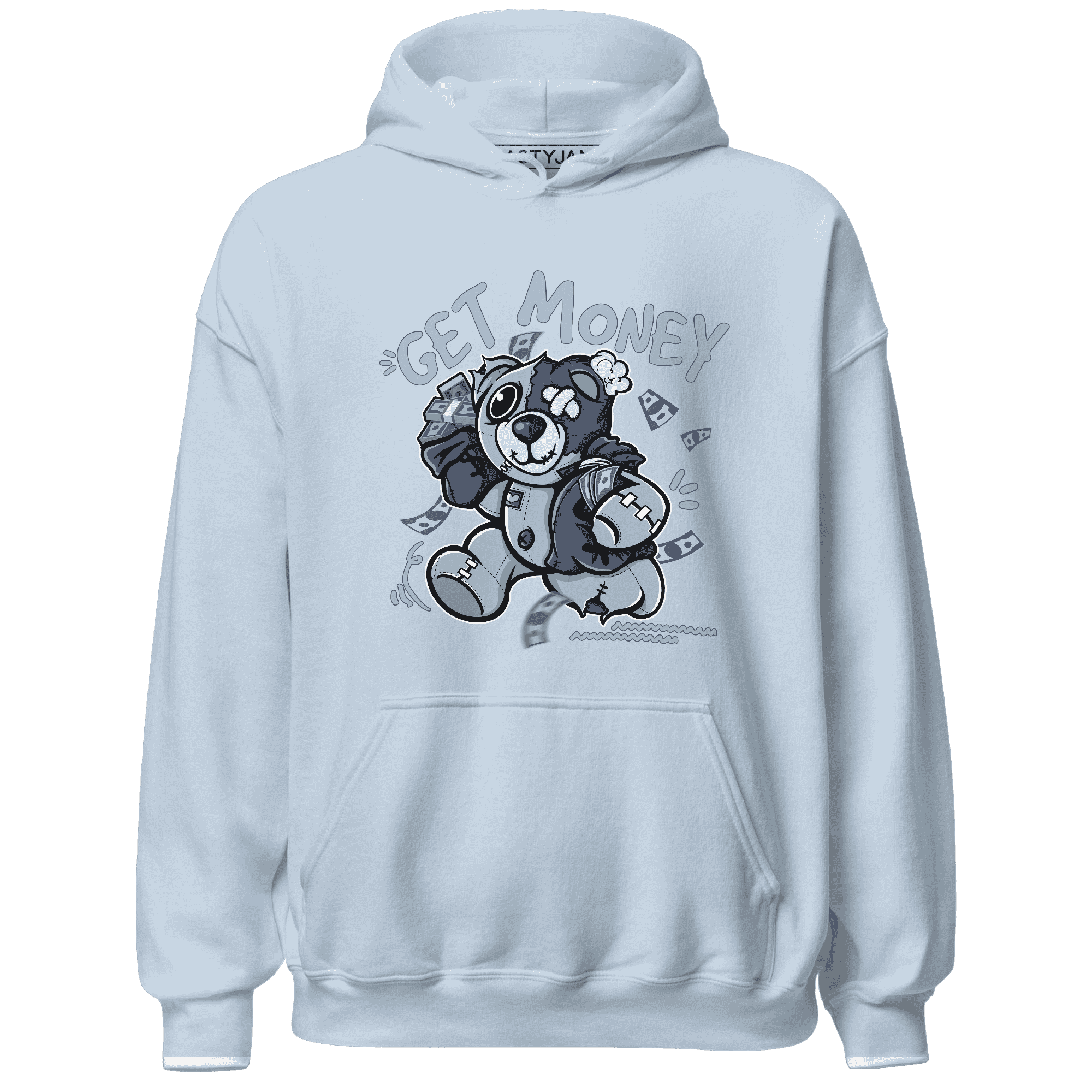 Mid Diffused Blue Grey 1s Hoodie Match Get Money BER - NastyJamz