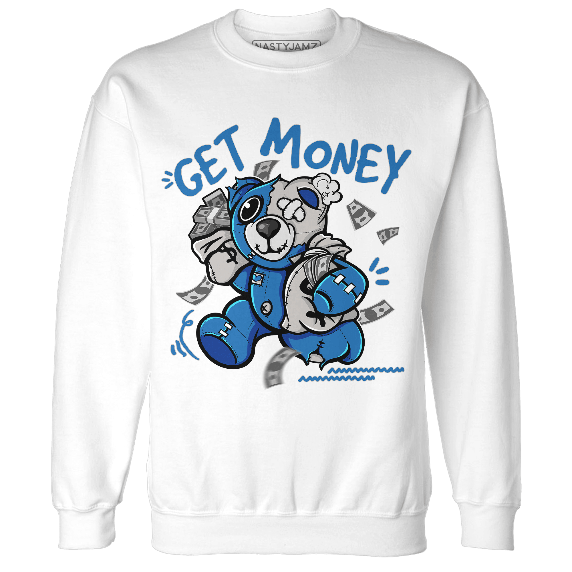 Industrial Blue 4s Sweatshirt Match Get Money BER - NastyJamz