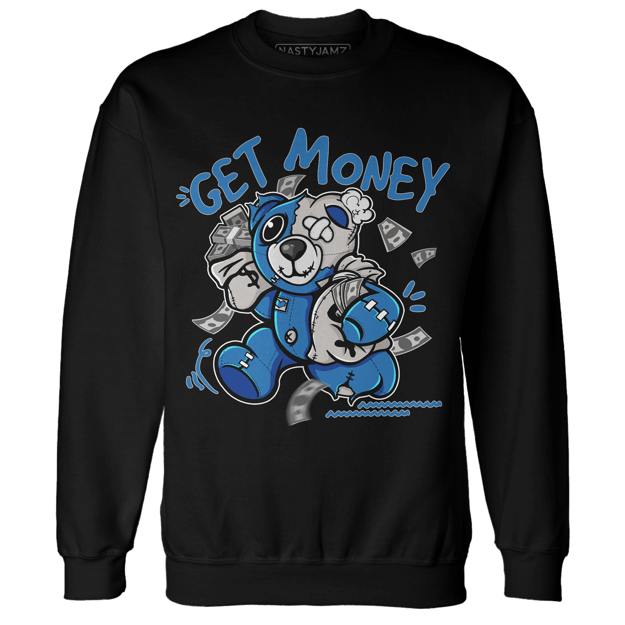 Industrial Blue 4s Sweatshirt Match Get Money BER - NastyJamz