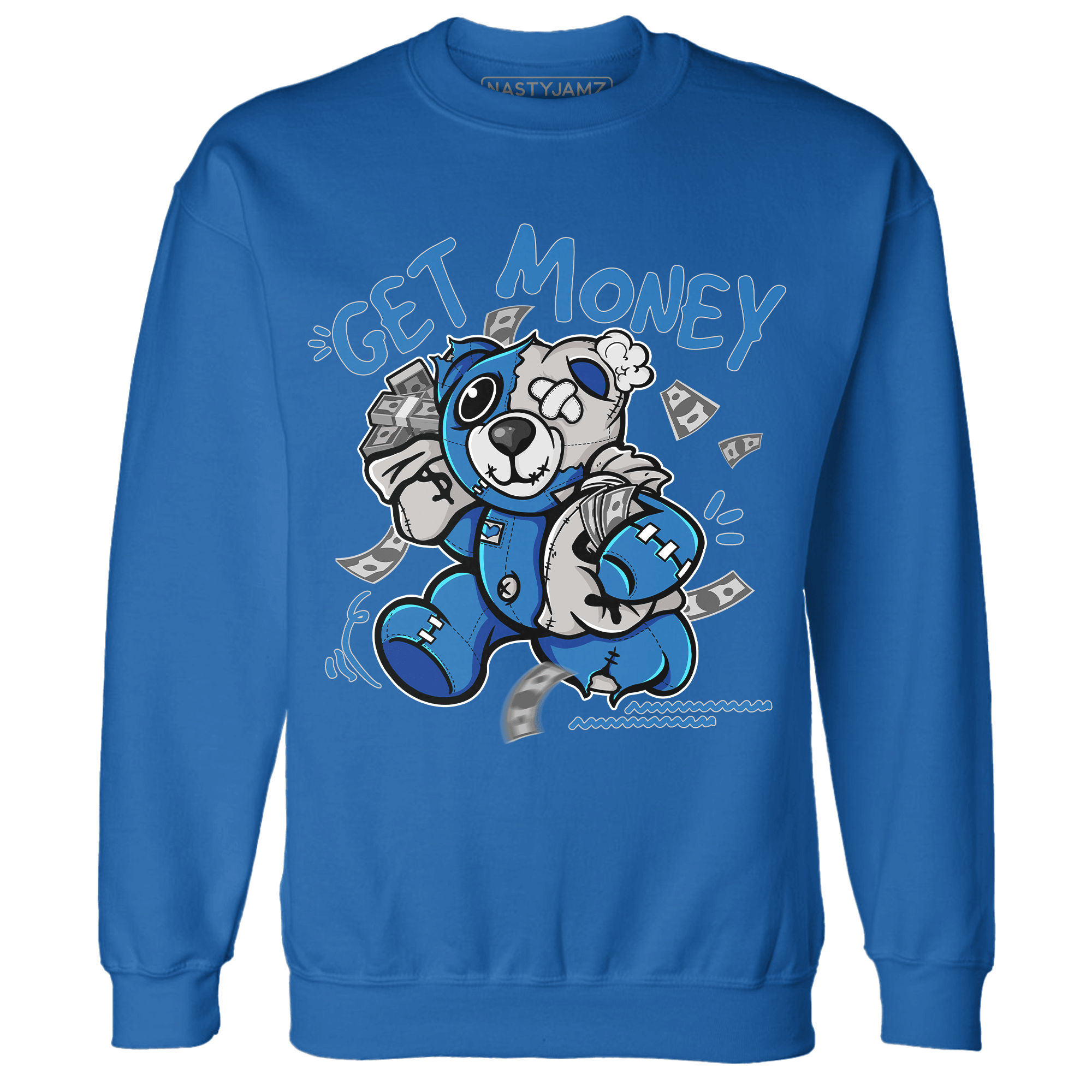 Industrial Blue 4s Sweatshirt Match Get Money BER - NastyJamz