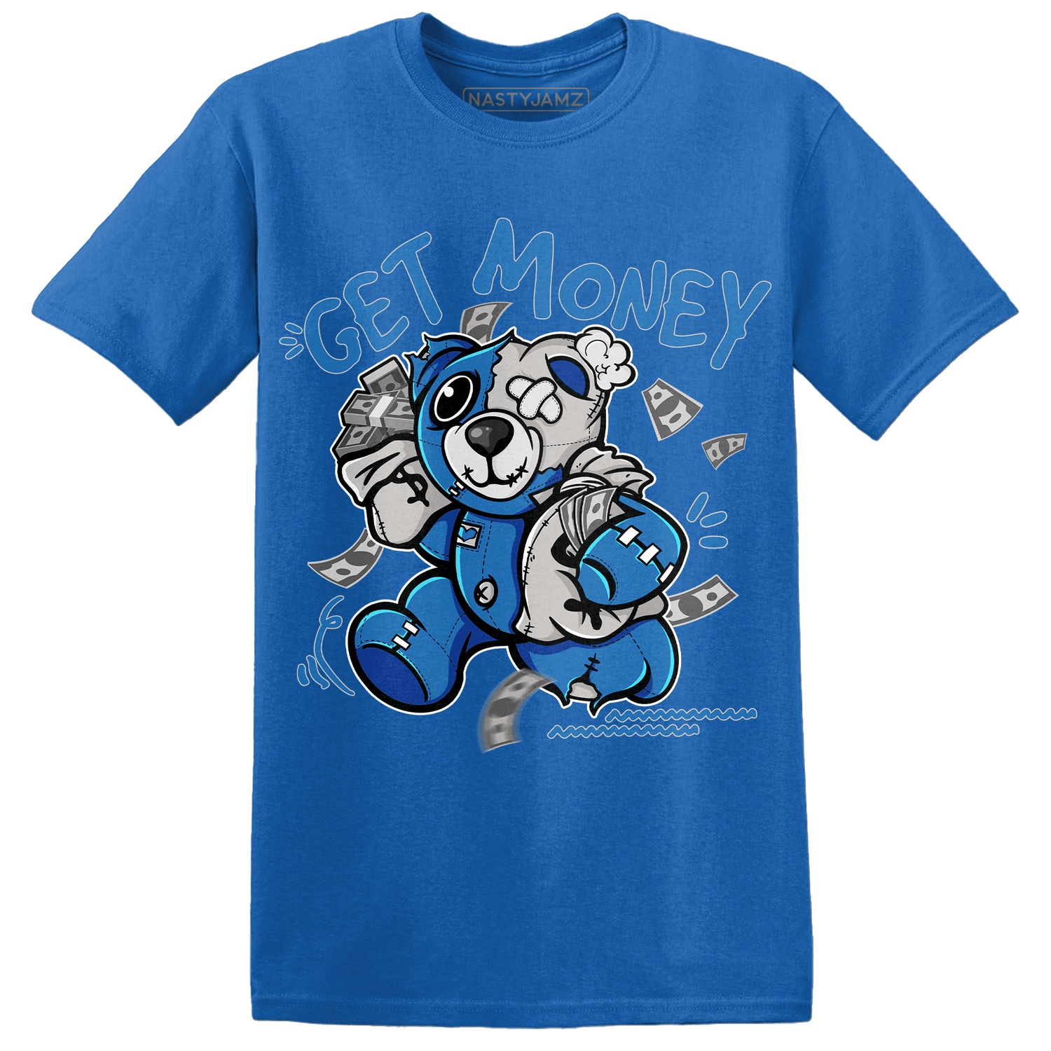 Industrial Blue 4s T Shirt Match Get Money BER - NastyJamz