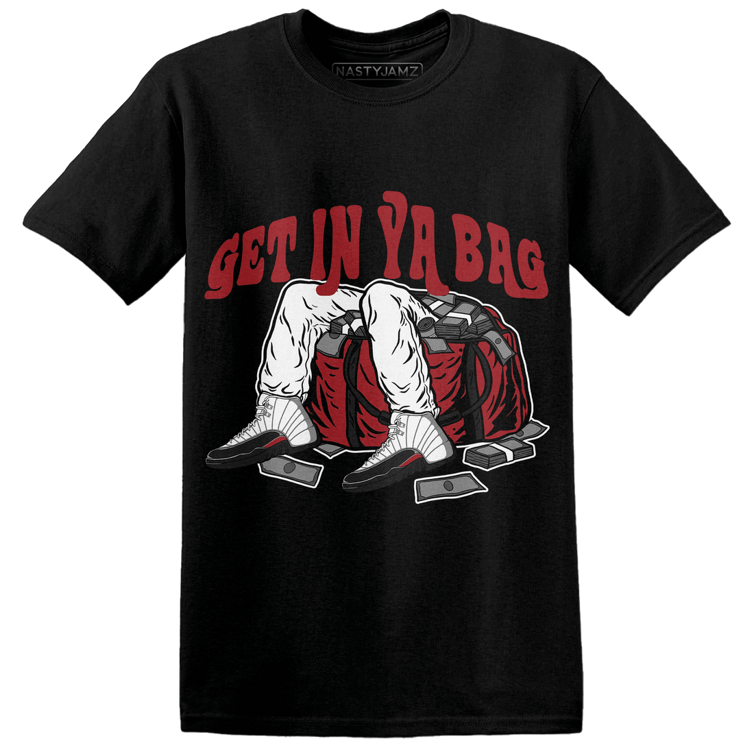 Retro Red Taxi 12s T Shirt Match Get Ya In Bag - NastyJamz