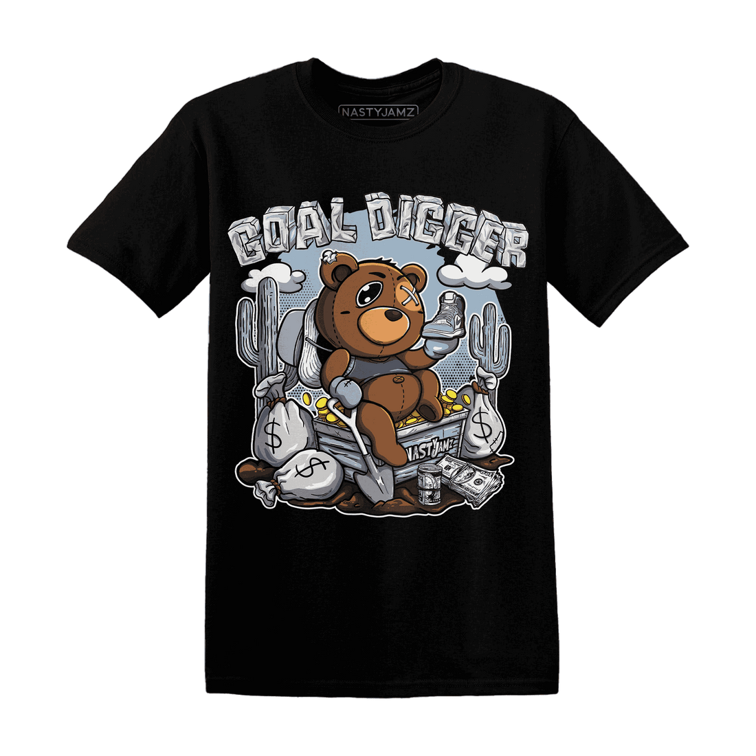 Mid Diffused Blue Grey 1s T Shirt Match Goal Digger Planner - NastyJamz