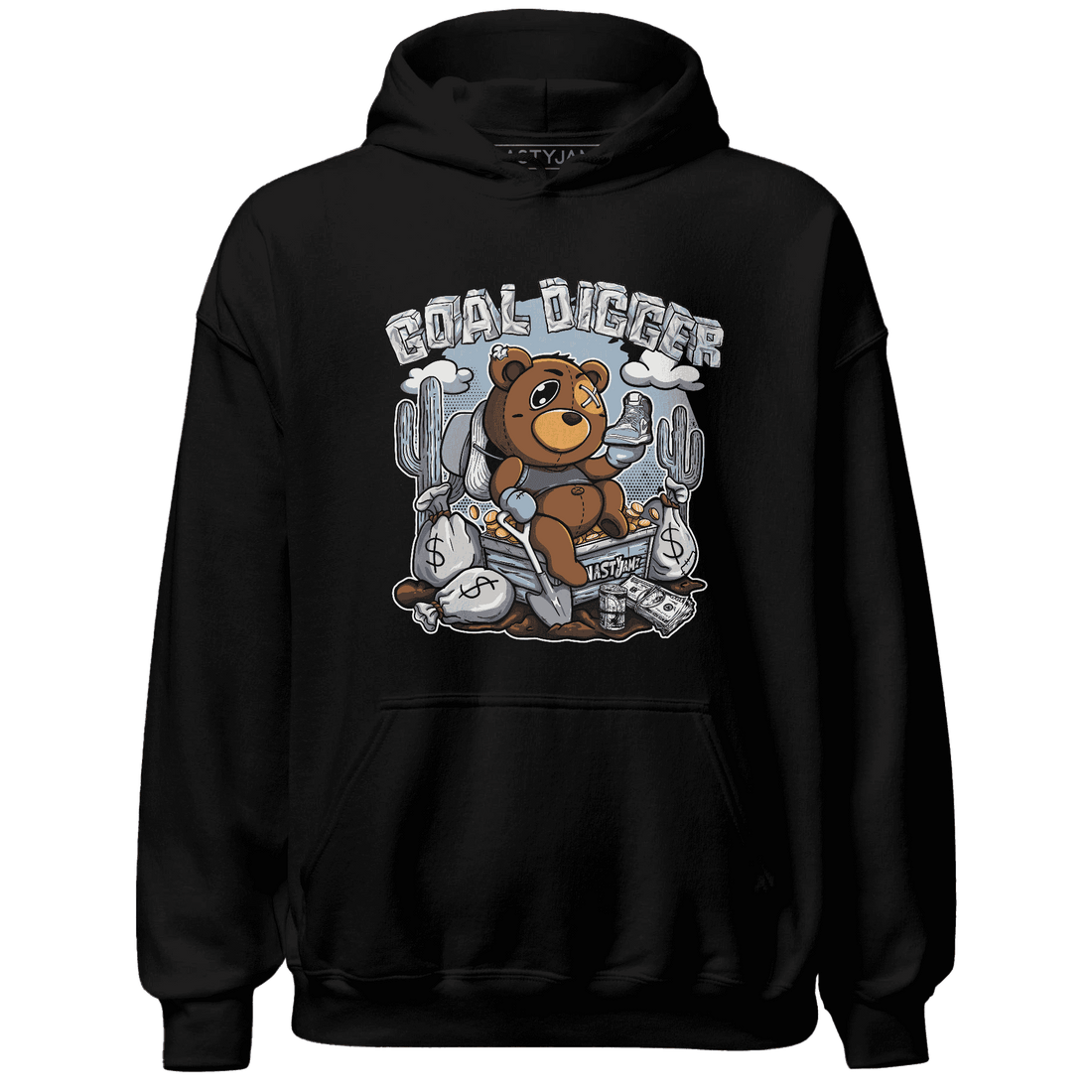 Mid Diffused Blue Grey 1s Hoodie Match Goal Digger Planner - NastyJamz