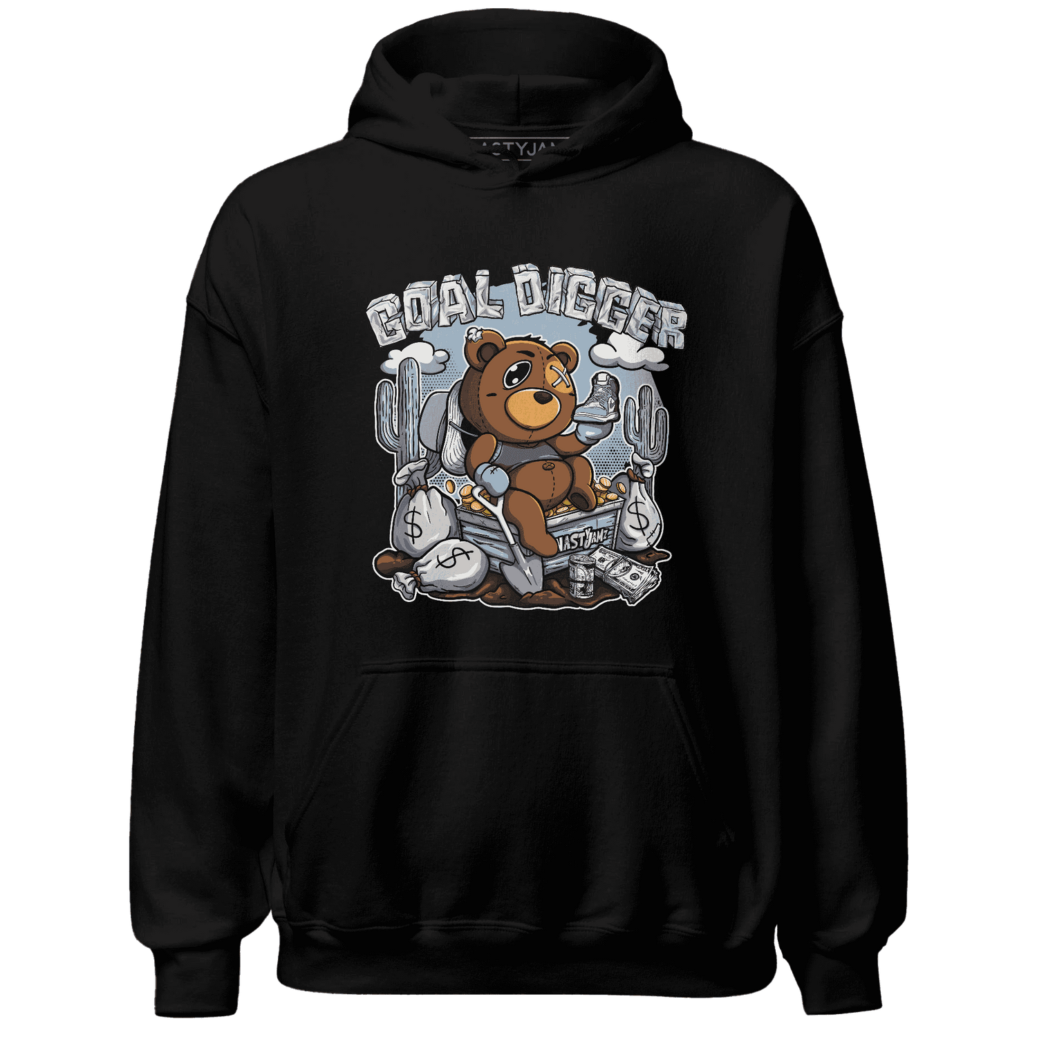 Mid Diffused Blue Grey 1s Hoodie Match Goal Digger Planner - NastyJamz