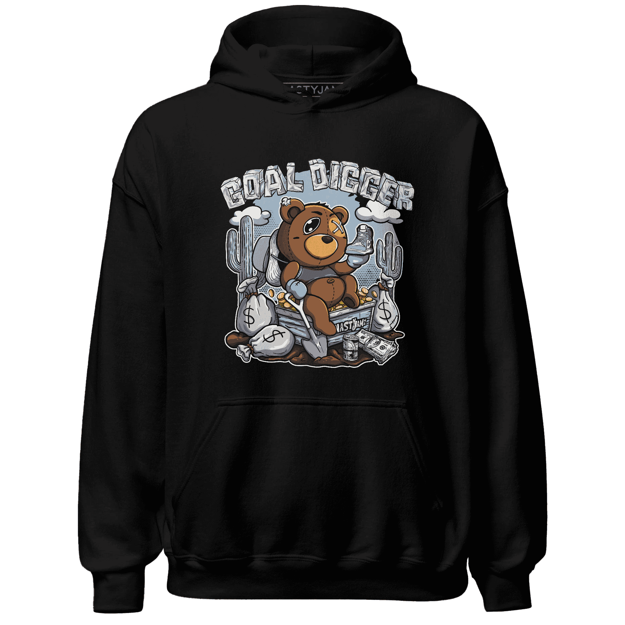 Mid Diffused Blue Grey 1s Hoodie Match Goal Digger Planner - NastyJamz