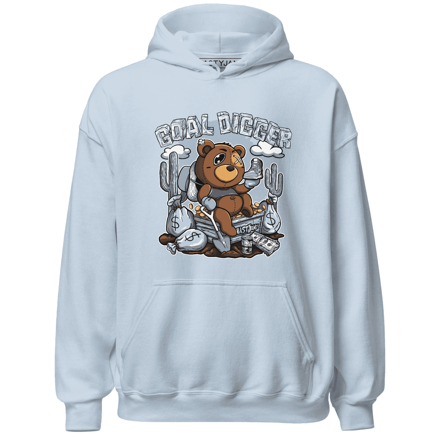 Mid Diffused Blue Grey 1s Hoodie Match Goal Digger Planner - NastyJamz