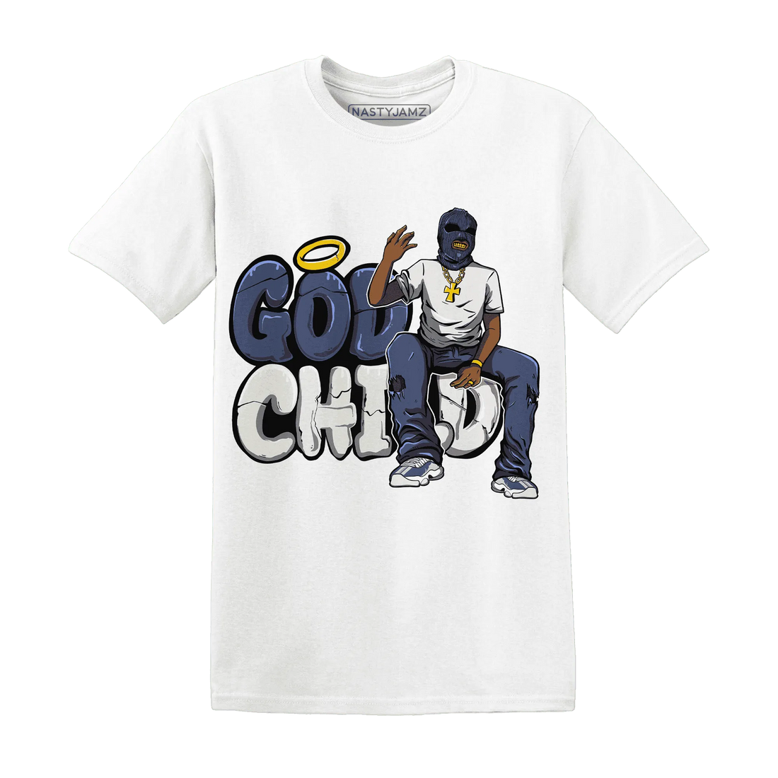 Low-Diffused-Blue-11s-T-Shirt-Match-God-Child