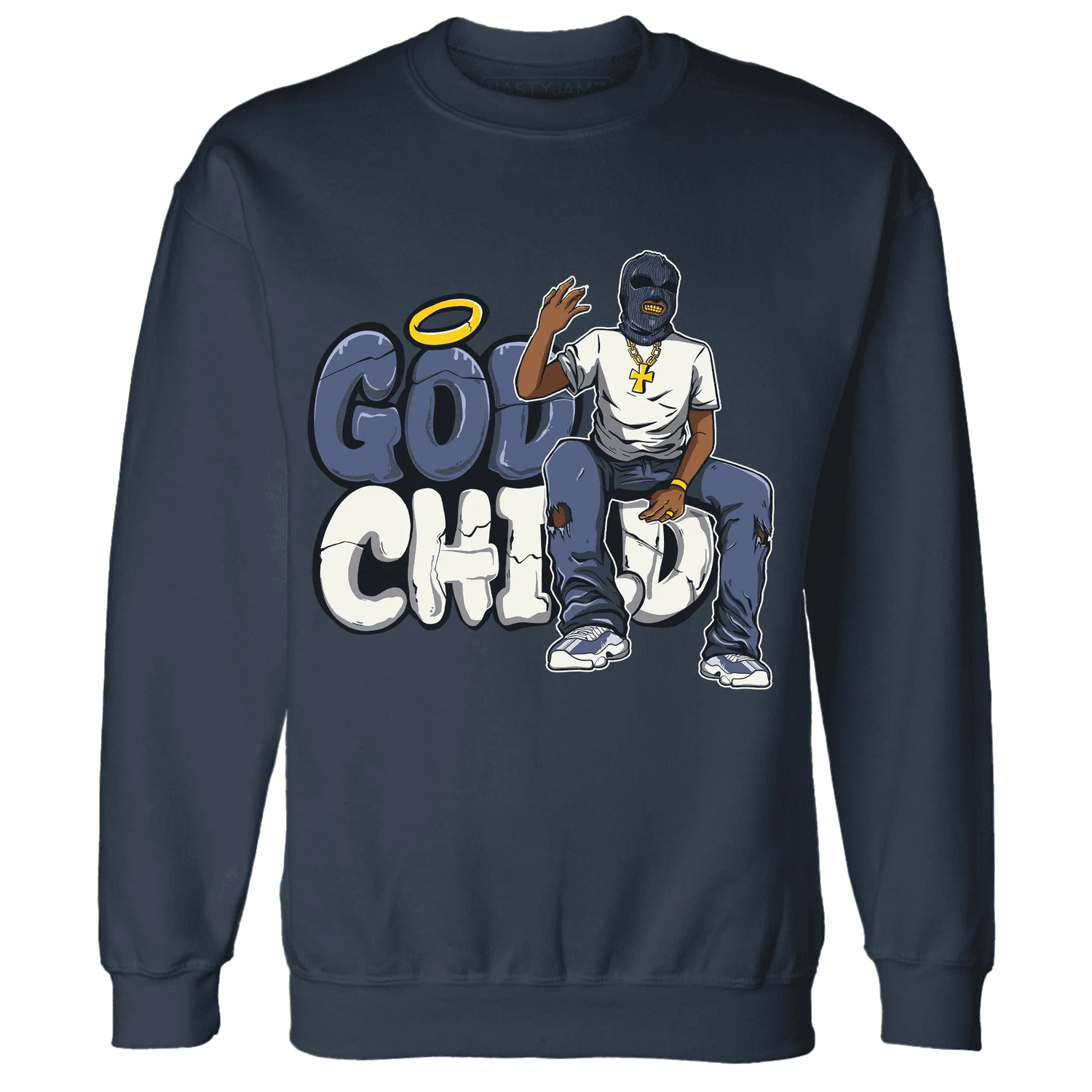Low-Diffused-Blue-11s-Sweatshirt-Match-God-Child