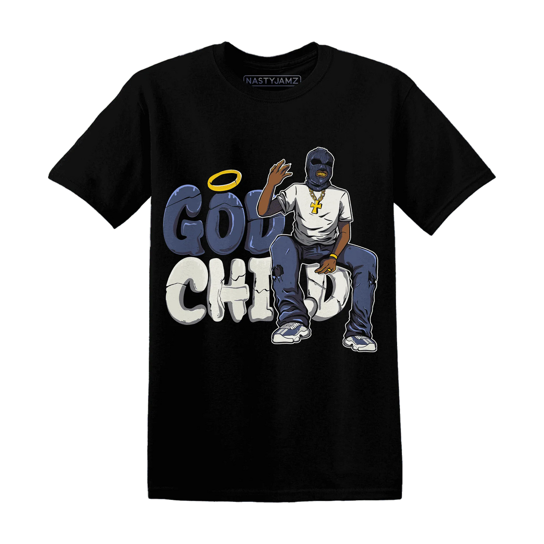 Low-Diffused-Blue-11s-T-Shirt-Match-God-Child