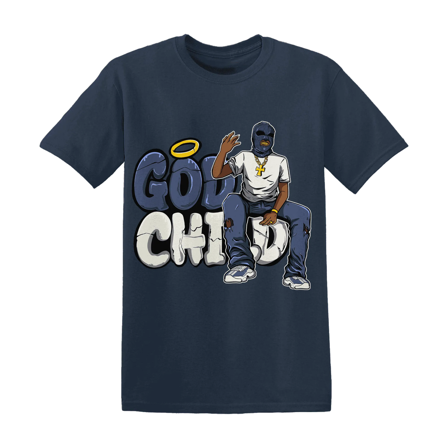 Low-Diffused-Blue-11s-T-Shirt-Match-God-Child