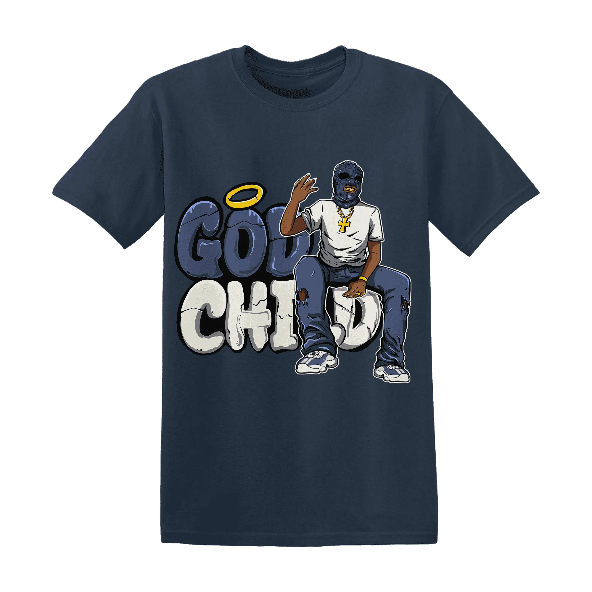 Low-Diffused-Blue-11s-T-Shirt-Match-God-Child