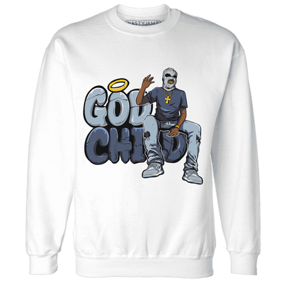 Mid Diffused Blue Grey 1s Sweatshirt Match God Child - NastyJamz