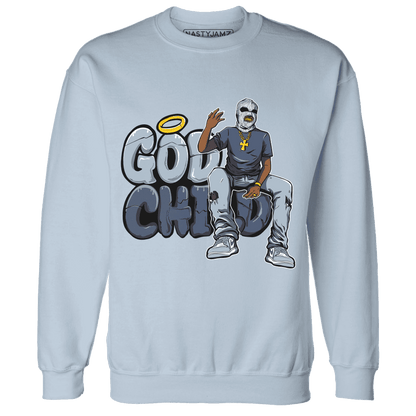 Mid Diffused Blue Grey 1s Sweatshirt Match God Child - NastyJamz
