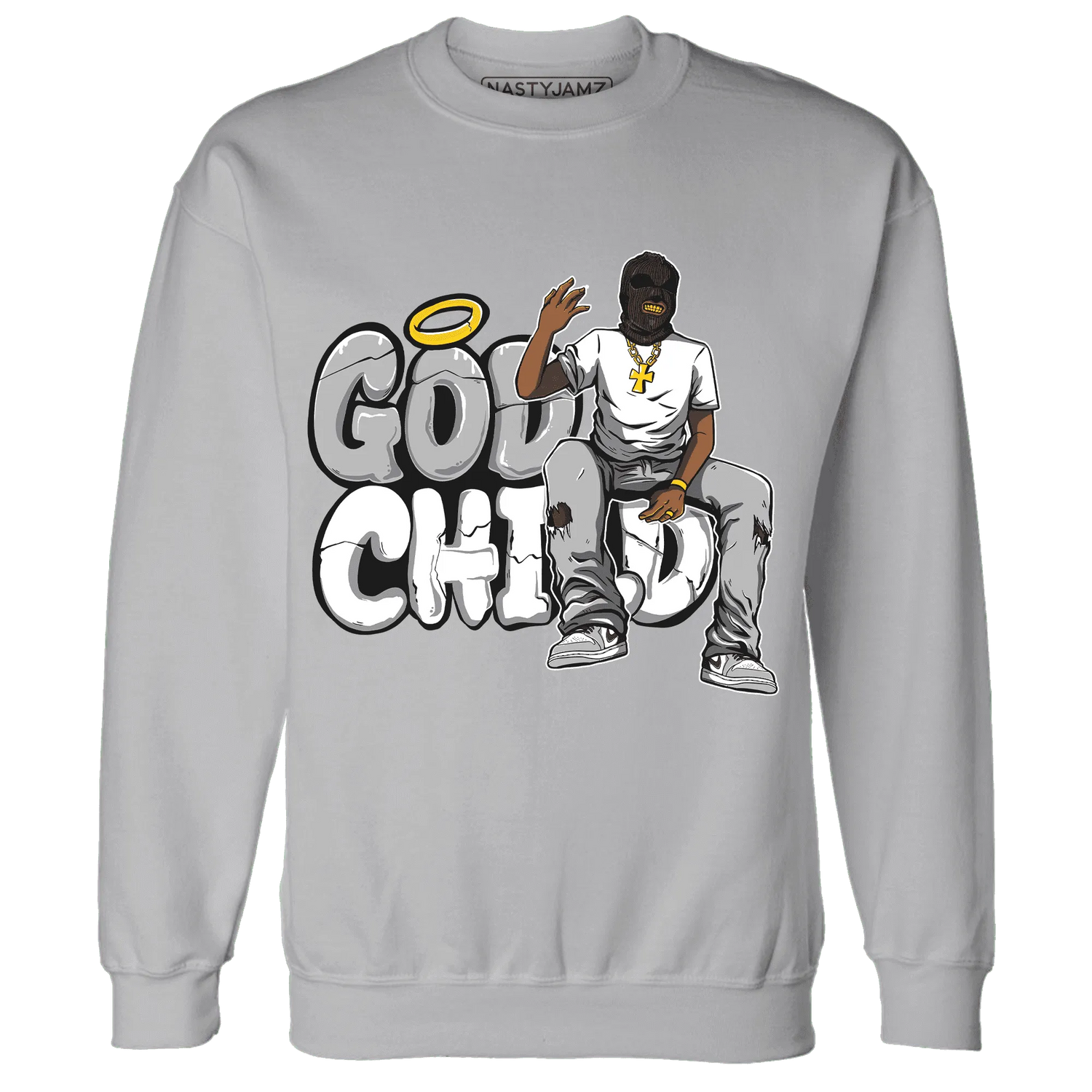 Wolf-Grey-1s-Sweatshirt-Match-God-Child