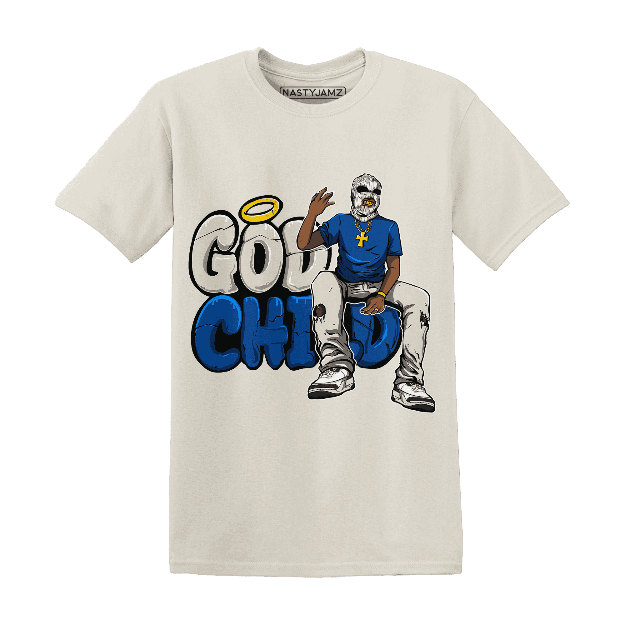 Quaiii 54 3s T Shirt Match God Child - NastyJamz