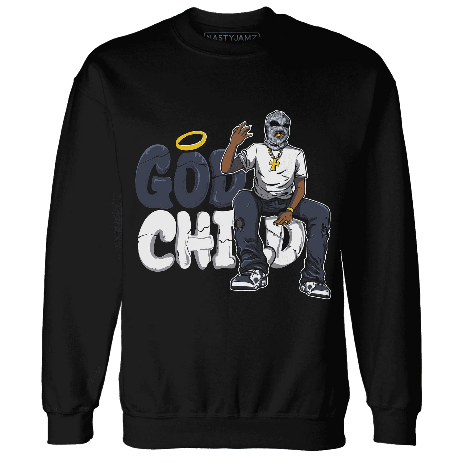 White-Navy-6s-Sweatshirt-Match-God-Child