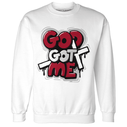 Retro Red Taxi 12s Sweatshirt Match God Got Me - NastyJamz