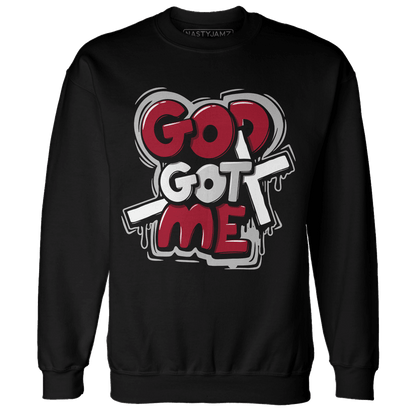 Retro Red Taxi 12s Sweatshirt Match God Got Me - NastyJamz