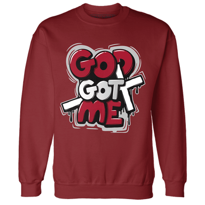 Retro Red Taxi 12s Sweatshirt Match God Got Me - NastyJamz