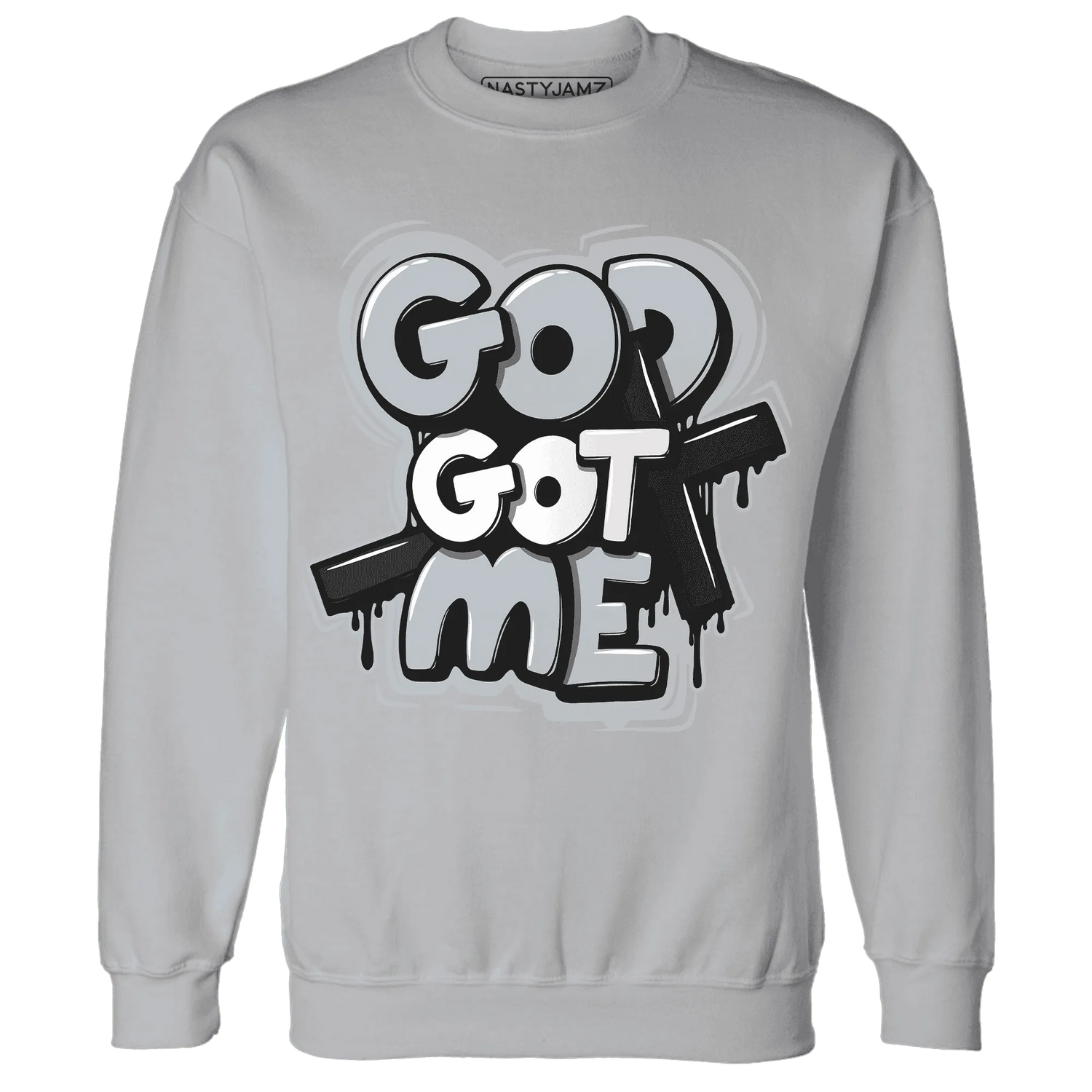 Wolf-Grey-12s-NastyJamz-Sweatshirt-Match-God-Got-Me