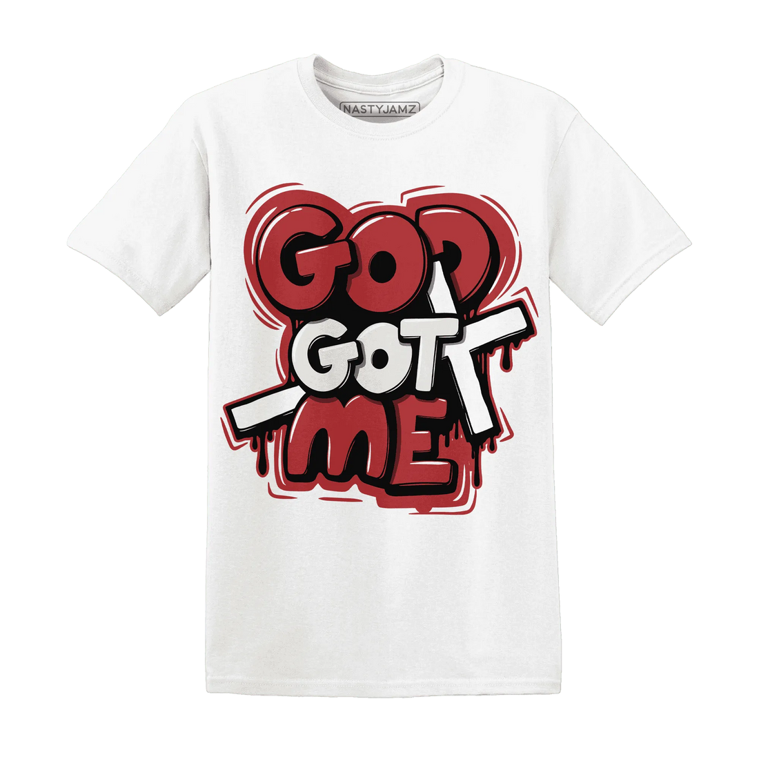 Black-Toe-Reimagined-Red-White-1s-T-Shirt-Match-God-Got-Me