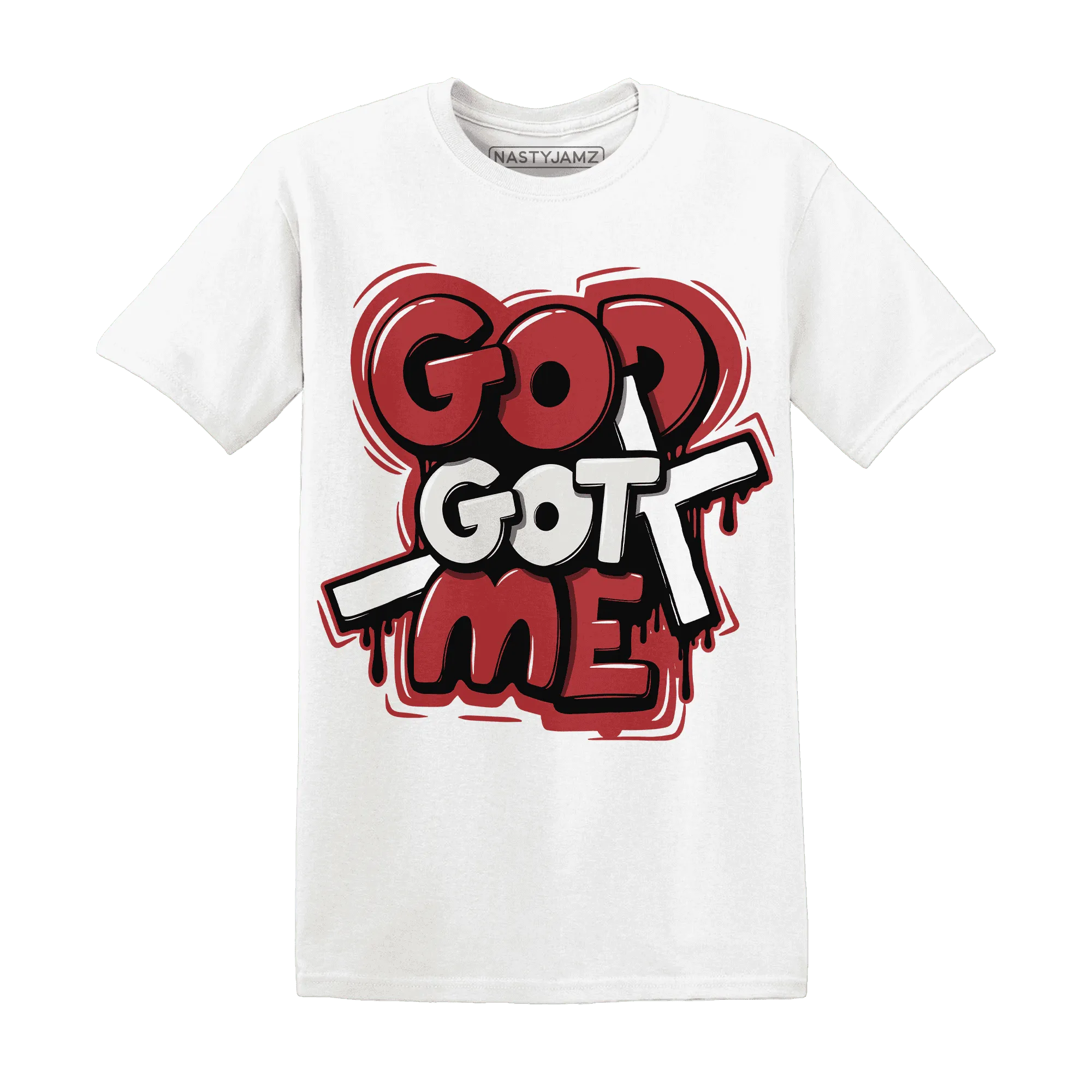 Black-Toe-Reimagined-Red-White-1s-T-Shirt-Match-God-Got-Me