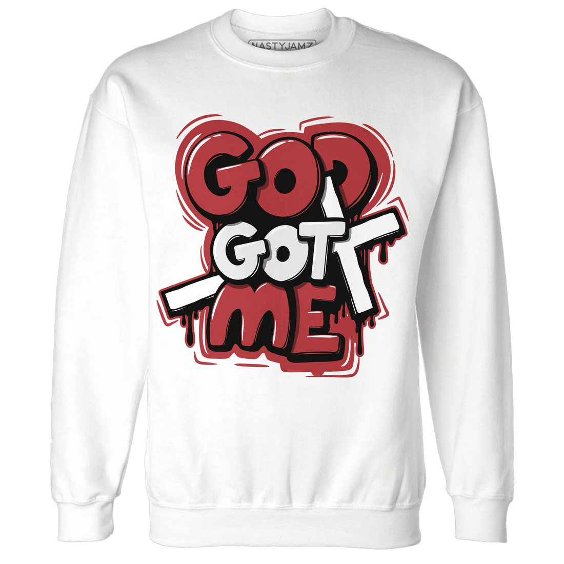 Black-Toe-Reimagined-Red-White-1s-Sweatshirt-Match-God-Got-Me