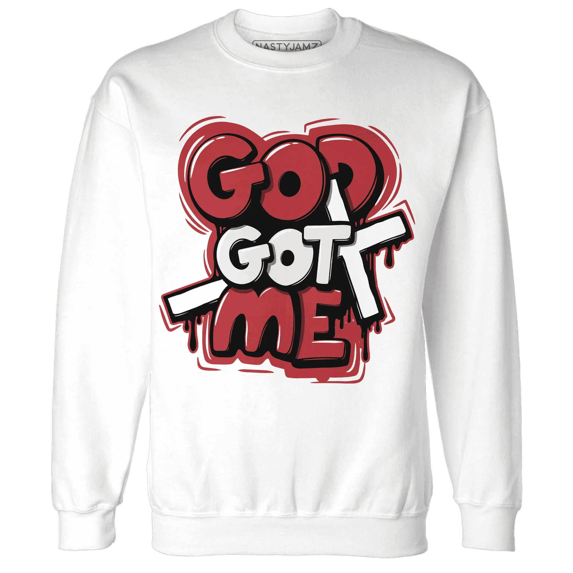 Black-Toe-Reimagined-Red-White-1s-Sweatshirt-Match-God-Got-Me