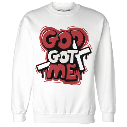 Black-Toe-Reimagined-Red-White-1s-Sweatshirt-Match-God-Got-Me