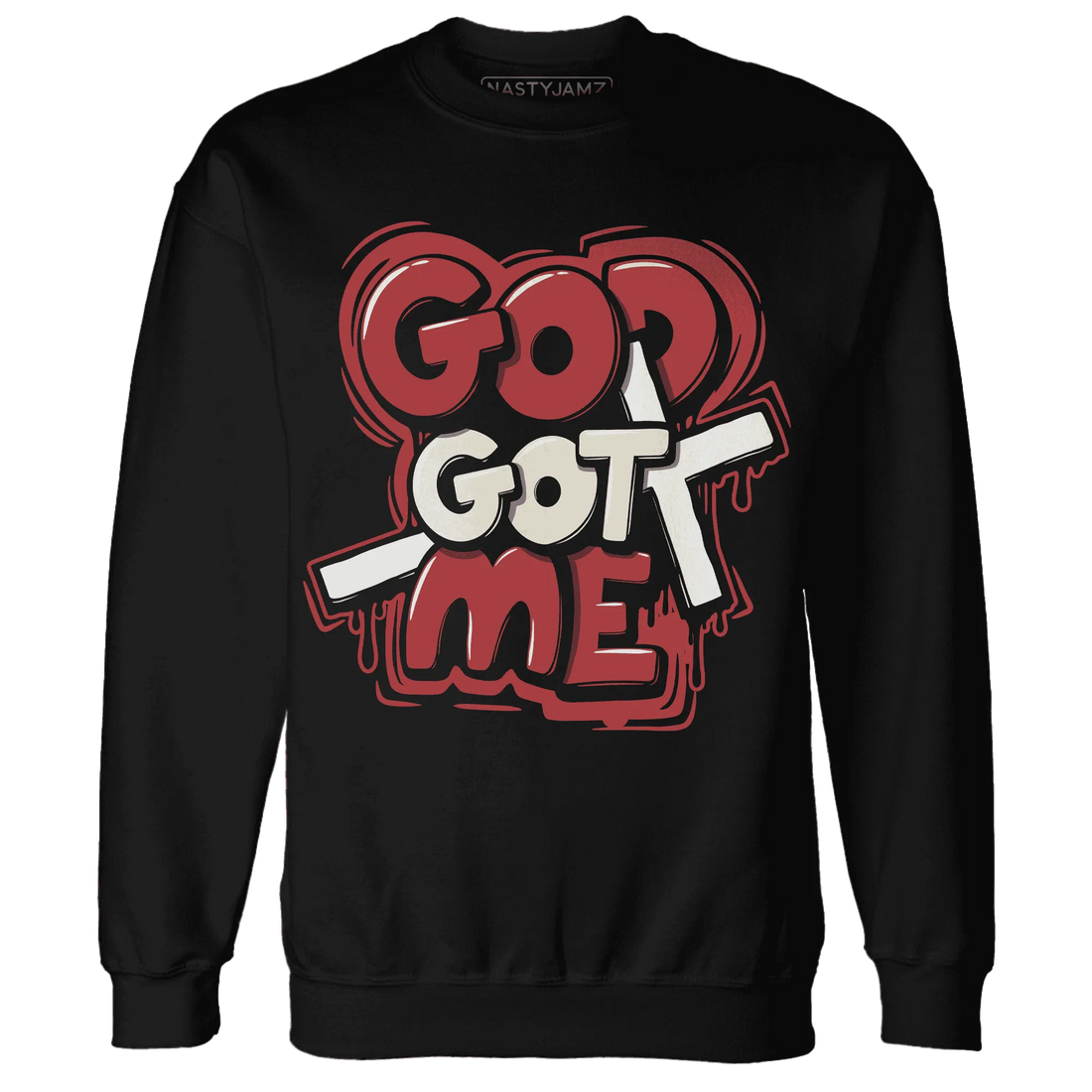 Black-Toe-Reimagined-Red-White-1s-Sweatshirt-Match-God-Got-Me