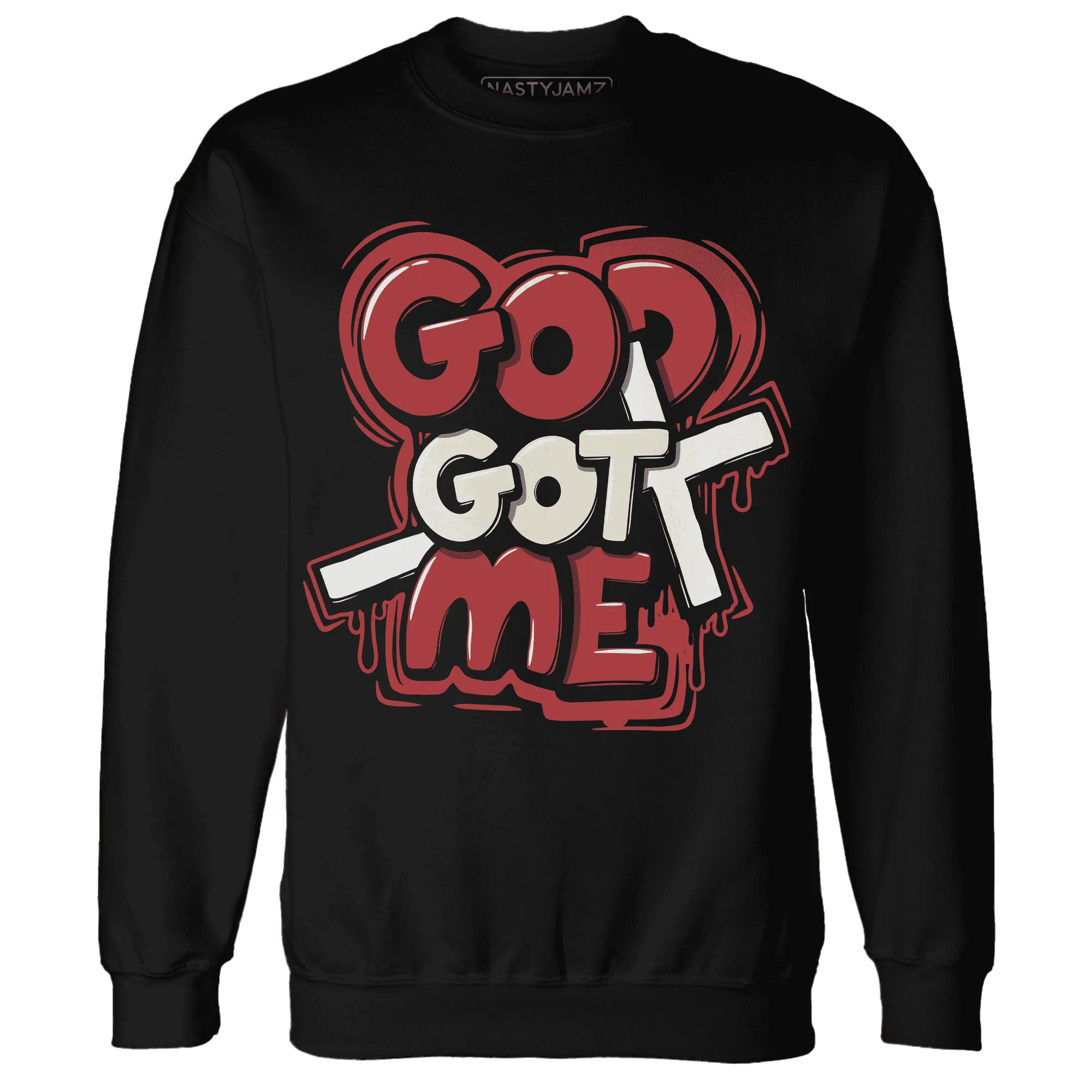 Black-Toe-Reimagined-Red-White-1s-Sweatshirt-Match-God-Got-Me