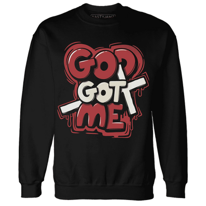 Black-Toe-Reimagined-Red-White-1s-Sweatshirt-Match-God-Got-Me