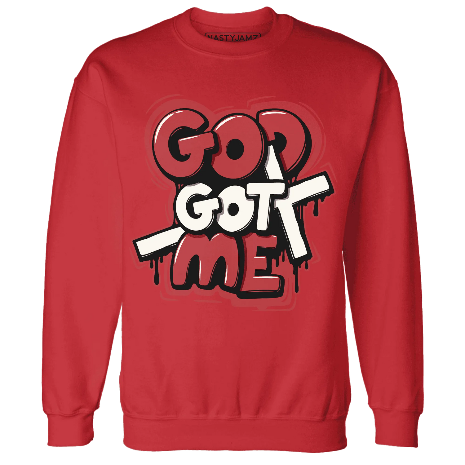 Black-Toe-Reimagined-Red-White-1s-Sweatshirt-Match-God-Got-Me