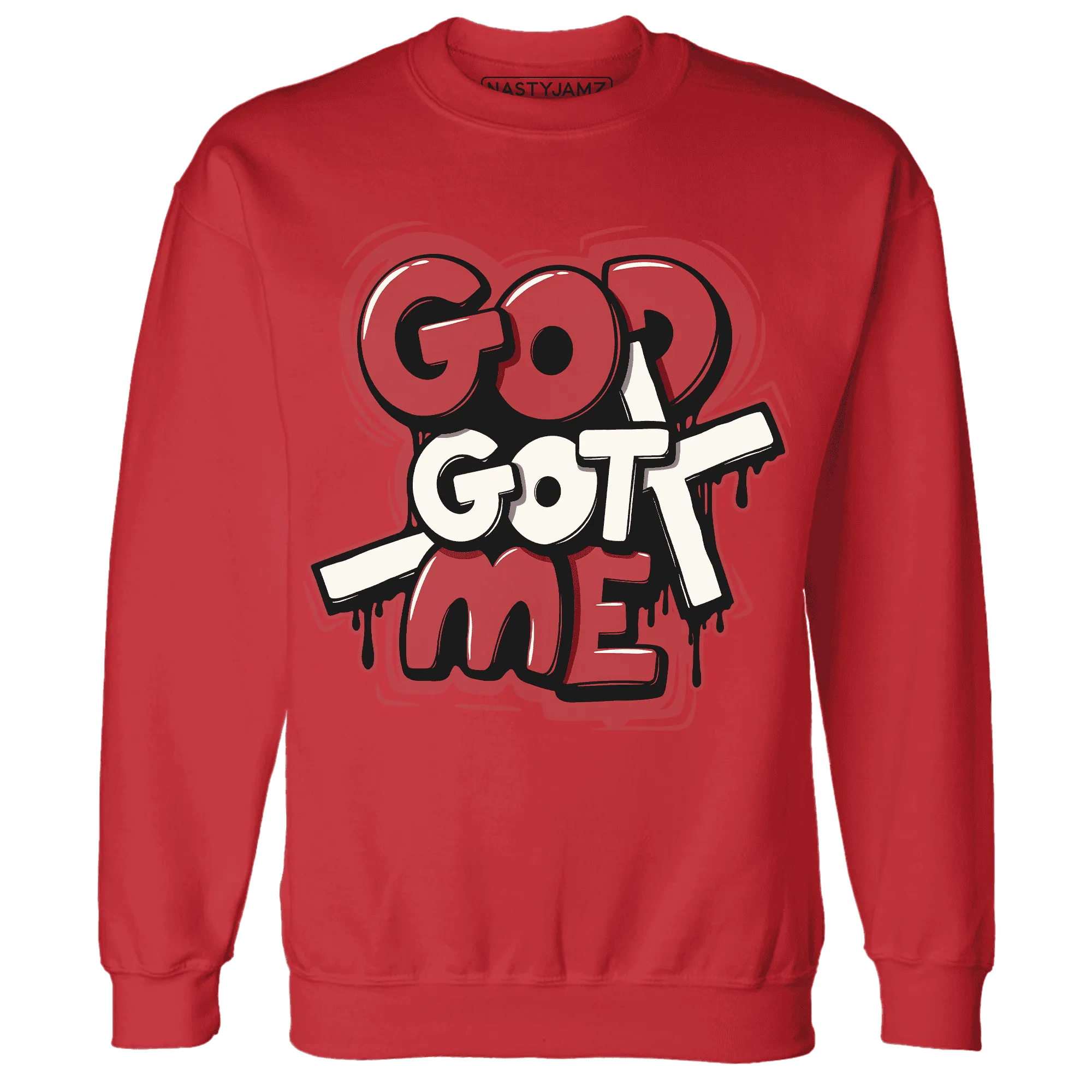 Black-Toe-Reimagined-Red-White-1s-Sweatshirt-Match-God-Got-Me
