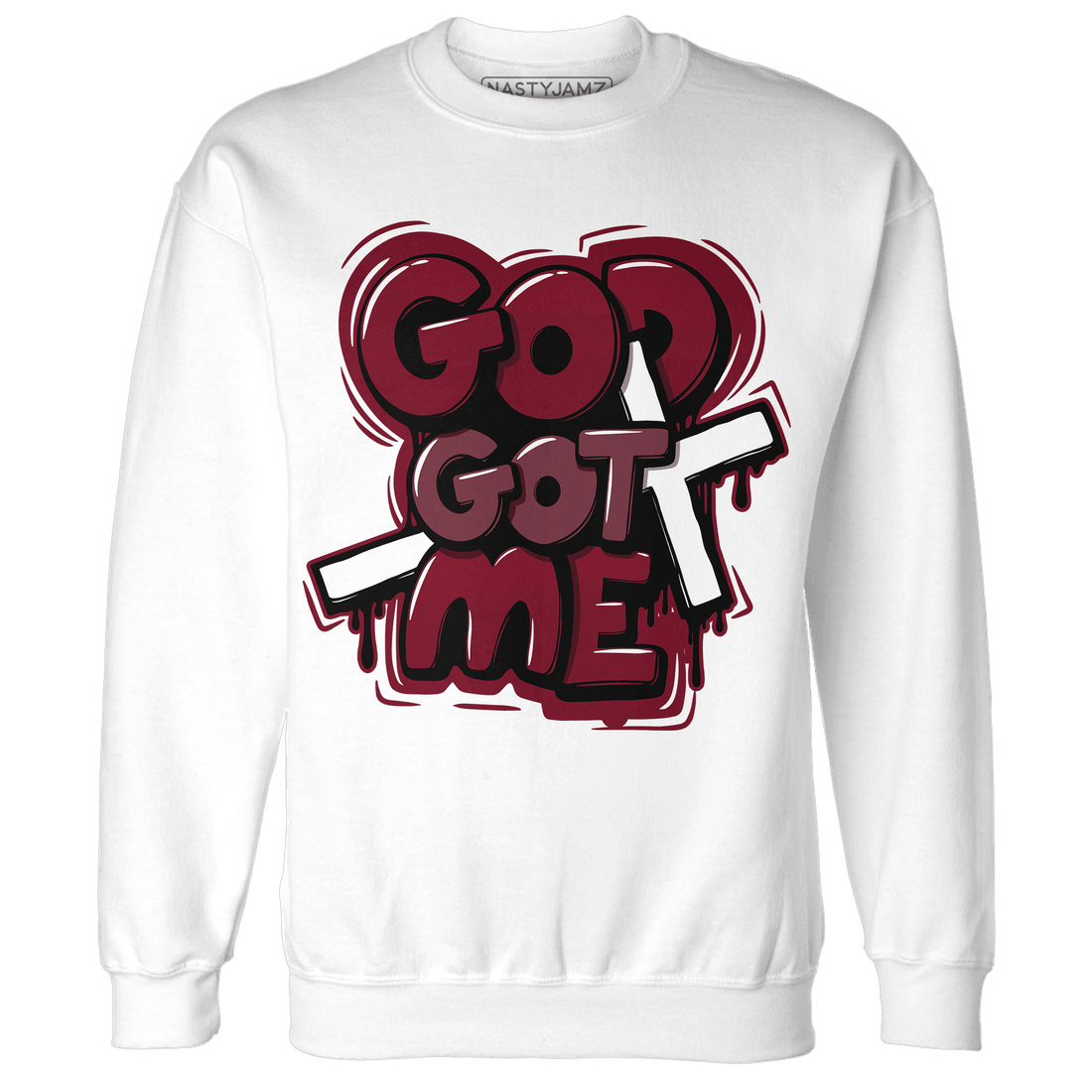 High White Team Red 1s Sweatshirt Match God Got Me - NastyJamz