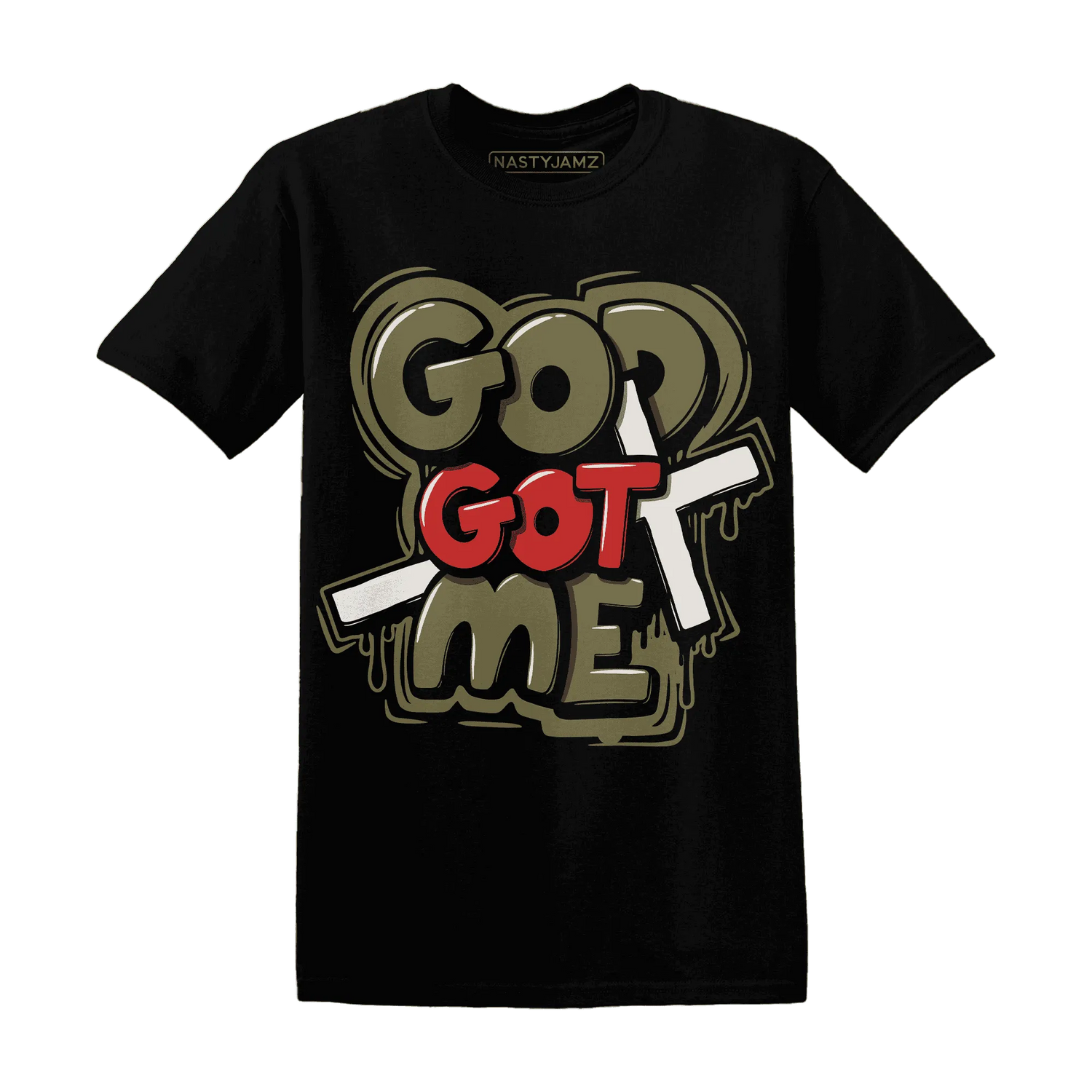 Medium-Olive-1s-NastyJamz-T-Shirt-Match-God-Got-Me