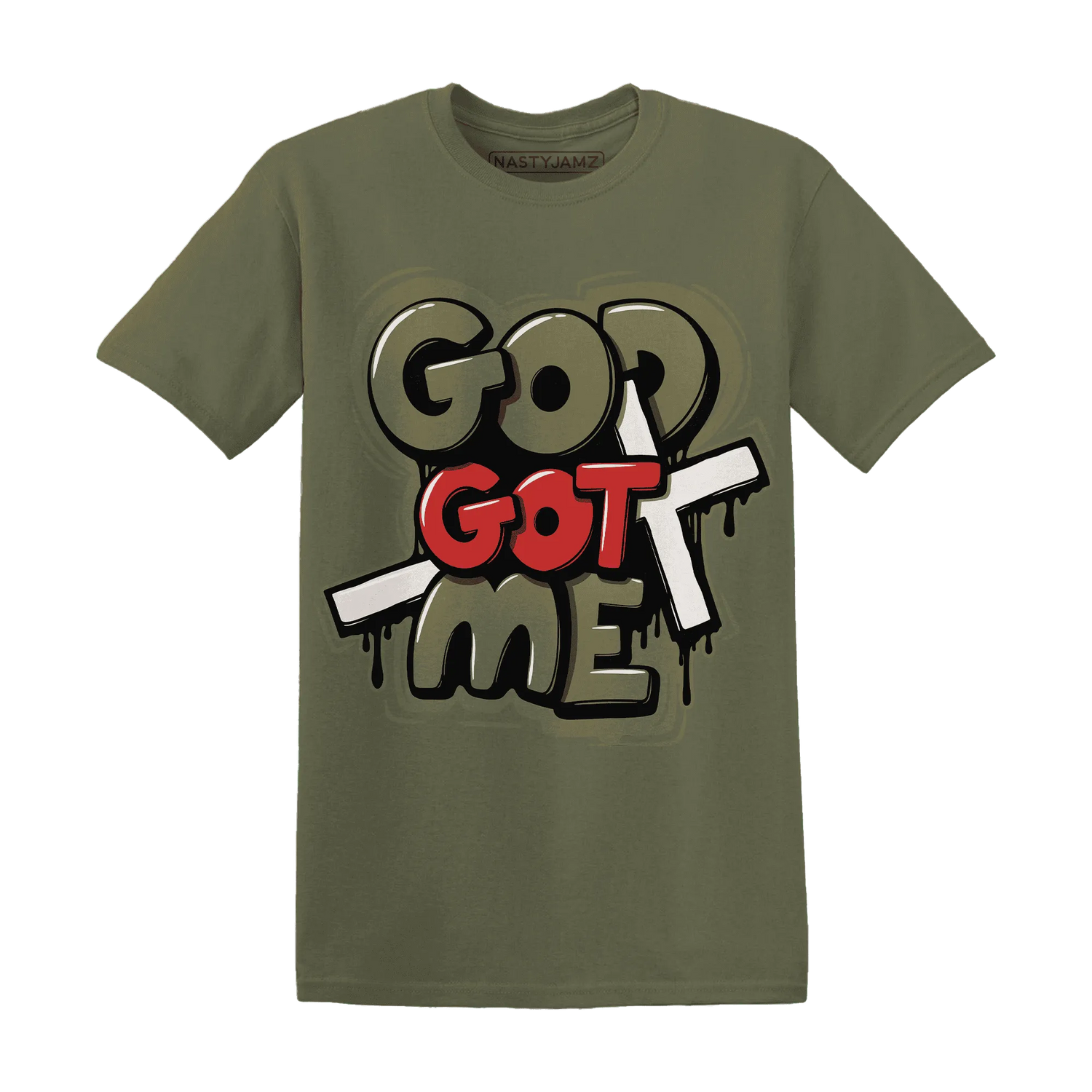 Medium-Olive-1s-NastyJamz-T-Shirt-Match-God-Got-Me