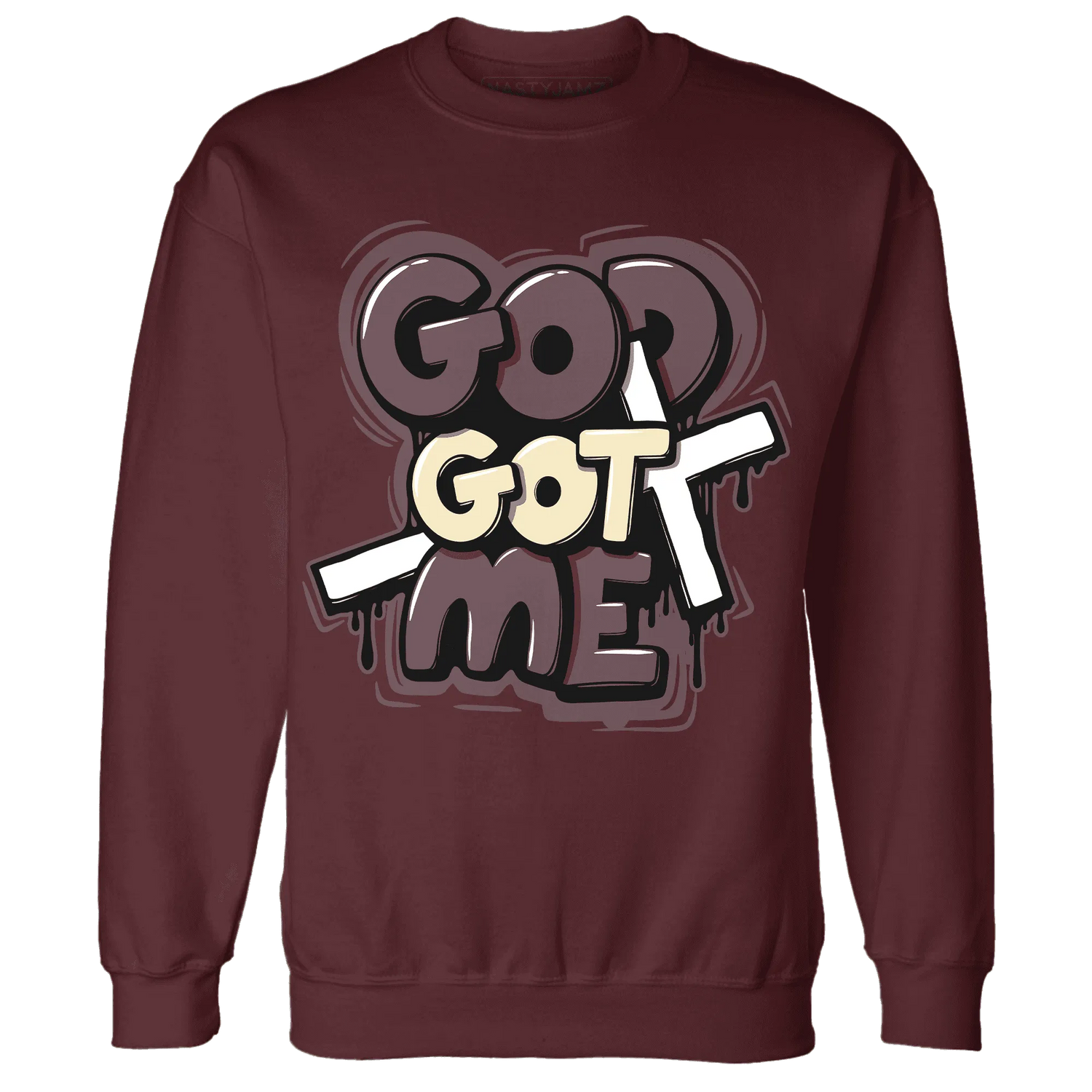 Burgundy-Crush-3s-NastyJamz-Sweatshirt-Match-God-Got-Me