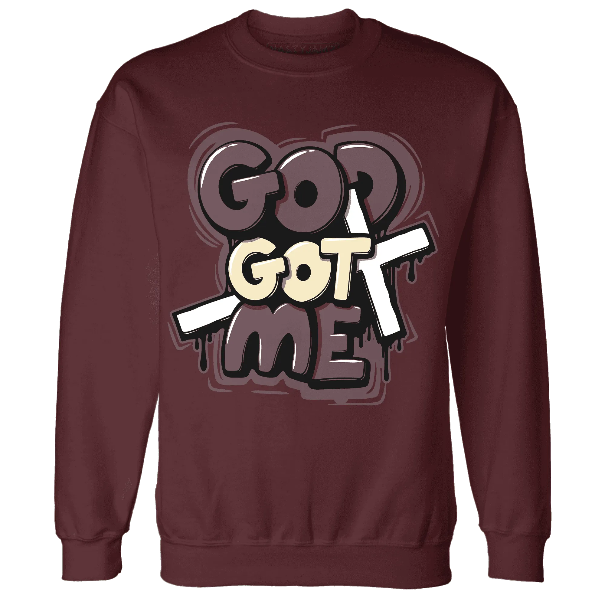Burgundy-Crush-3s-NastyJamz-Sweatshirt-Match-God-Got-Me