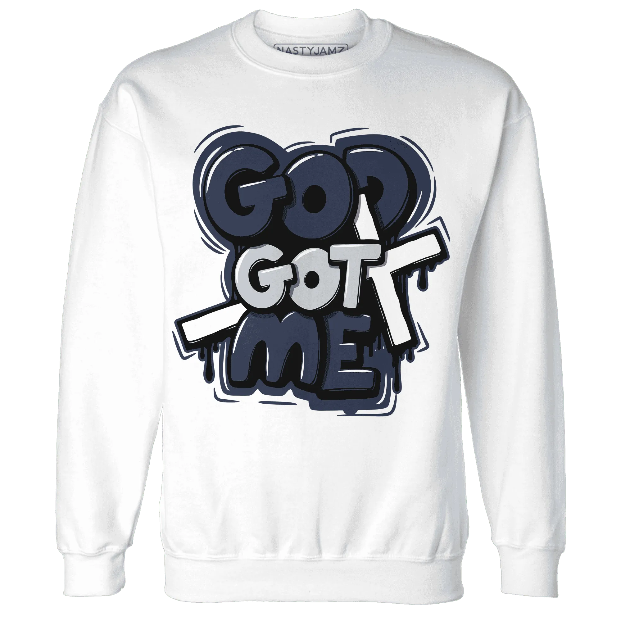 White-Navy-6s-Sweatshirt-Match-God-Got-Me