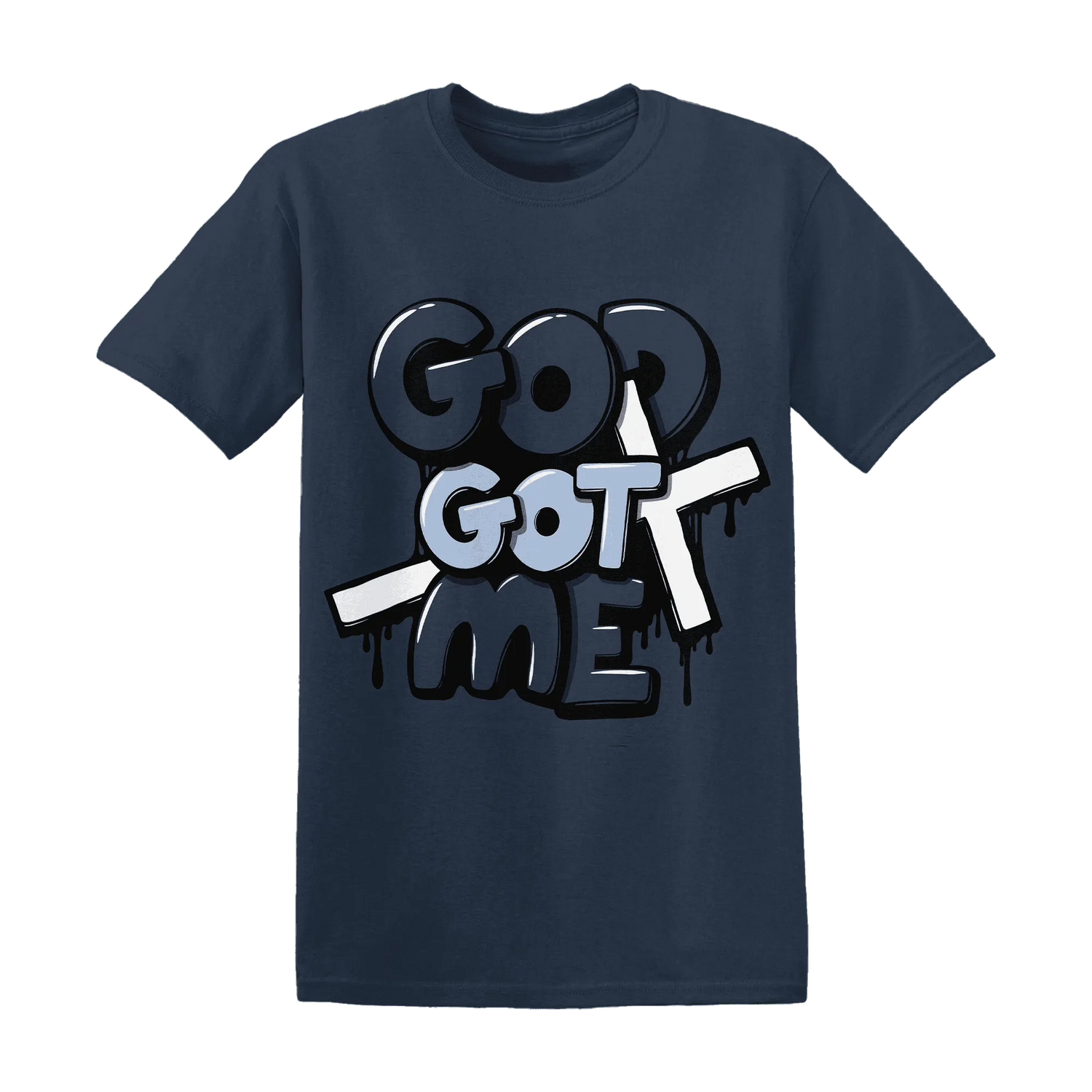 White-Navy-6s-T-Shirt-Match-God-Got-Me
