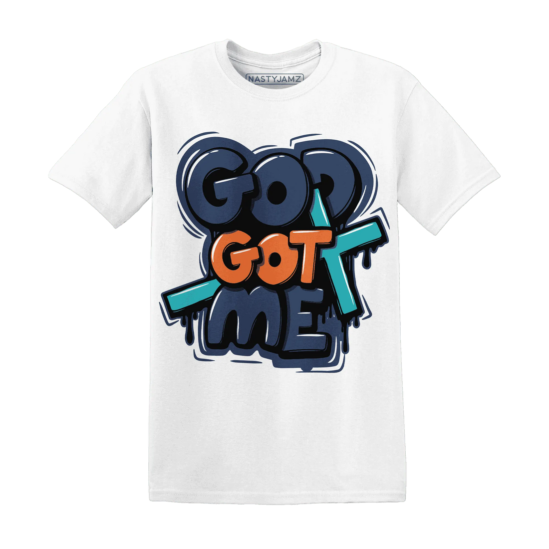 AM-Plus-Drift-Midnight-Navy-Total-Orange-Dusty-Cactus-NastyJamz-T-Shirt-Match-God-Got-Me