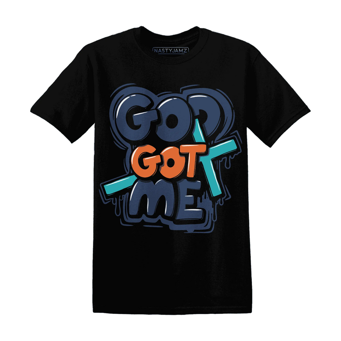 AM-Plus-Drift-Midnight-Navy-Total-Orange-Dusty-Cactus-NastyJamz-T-Shirt-Match-God-Got-Me