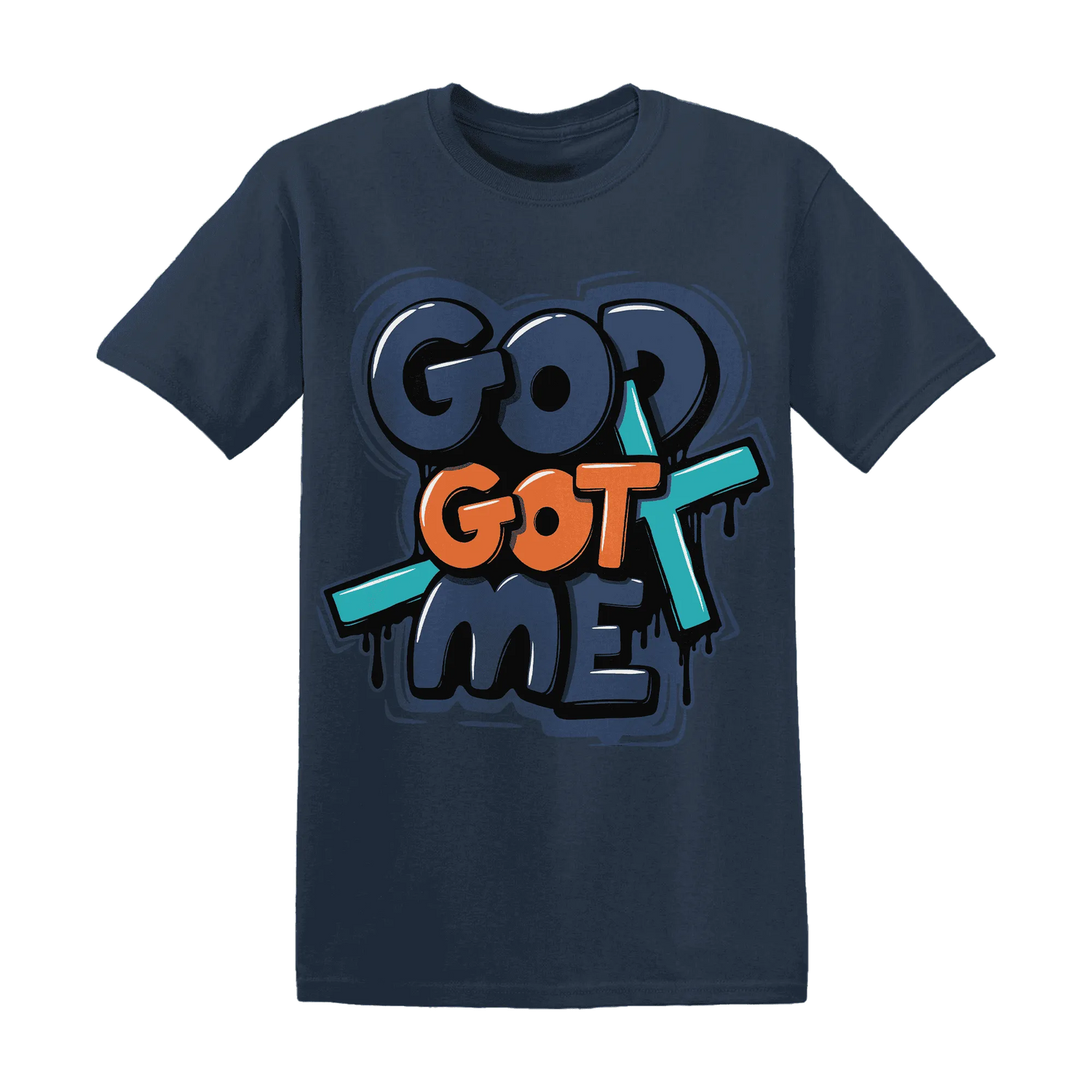 AM-Plus-Drift-Midnight-Navy-Total-Orange-Dusty-Cactus-NastyJamz-T-Shirt-Match-God-Got-Me