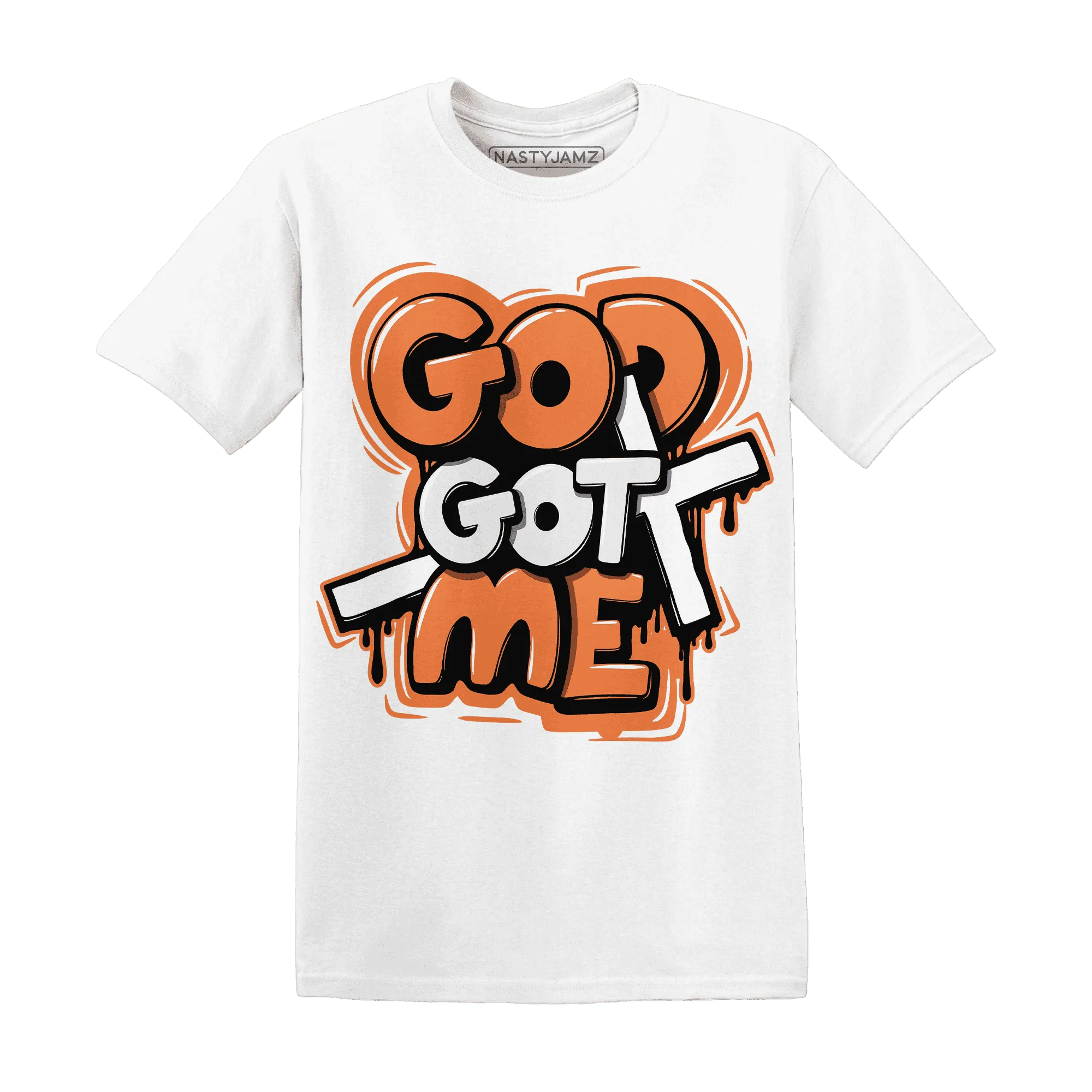 AM-TW-White-Orange-NastyJamz-T-Shirt-Match-God-Got-Me