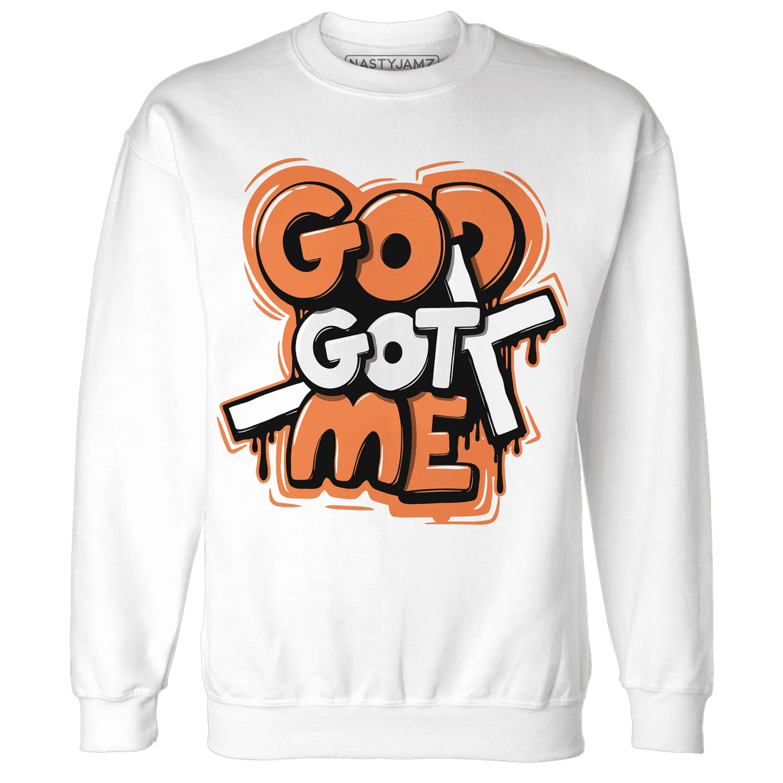 AM-TW-White-Orange-NastyJamz-Sweatshirt-Match-God-Got-Me